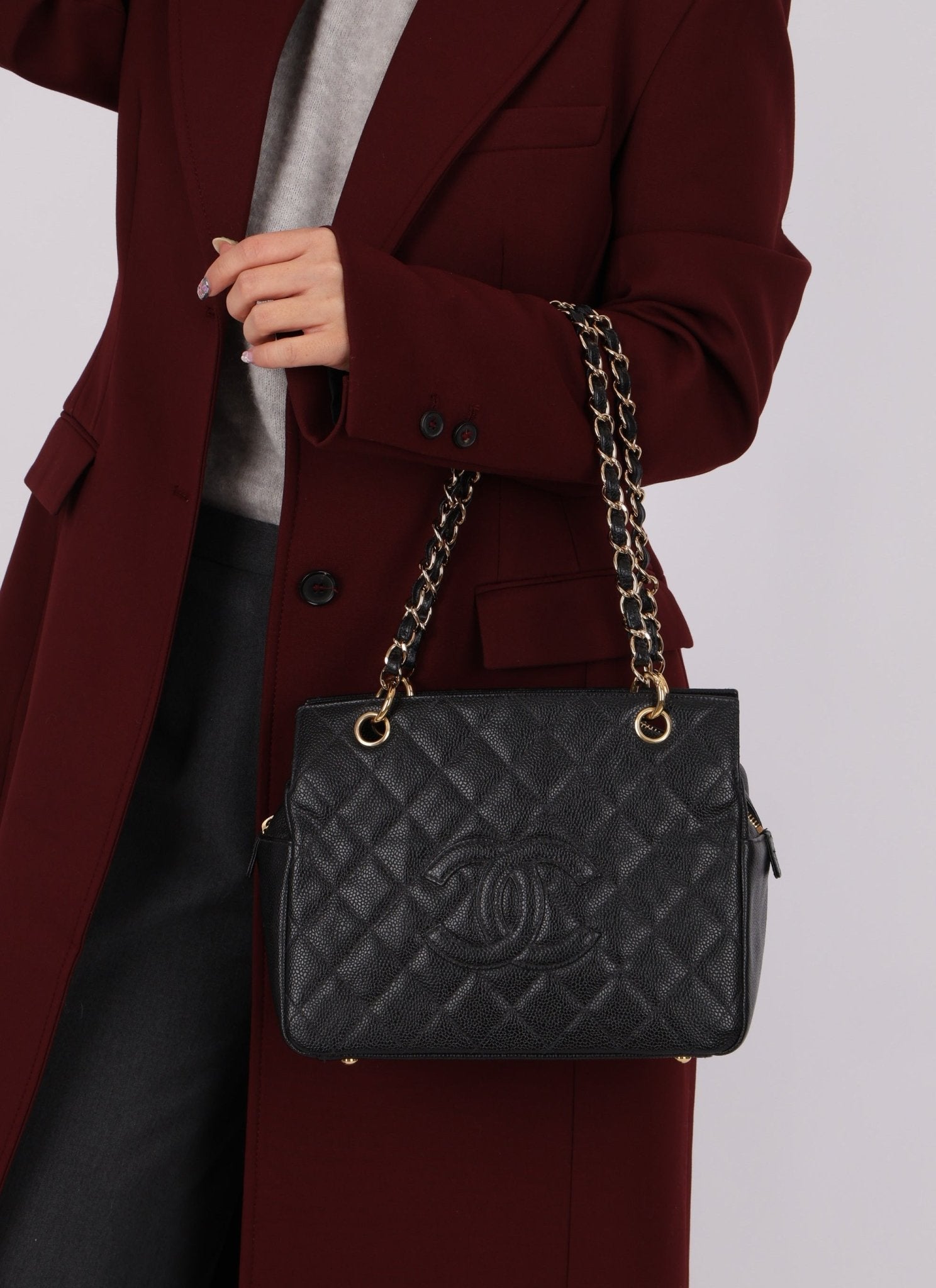 Chanel 2004 Caviar Timeless Zip Chain Tote - FashioNica