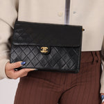 Chanel 2004 Lambskin Turnlock Half Flap 24K GP - FashioNica