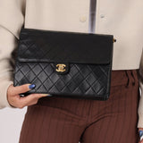 Chanel 2004 Lambskin Turnlock Half Flap 24K GP - FashioNica