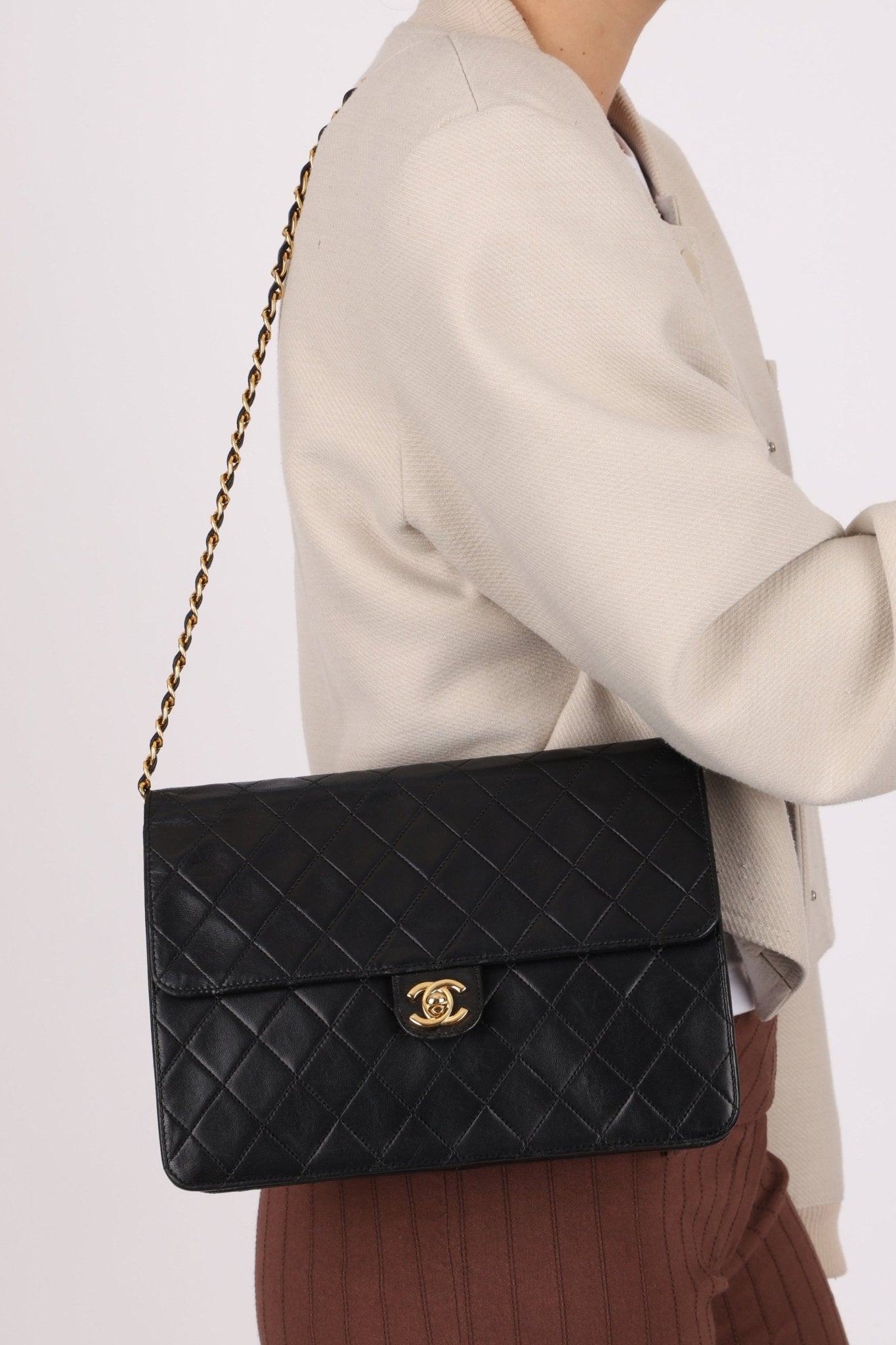 Chanel 2004 Lambskin Turnlock Half Flap 24K GP - FashioNica