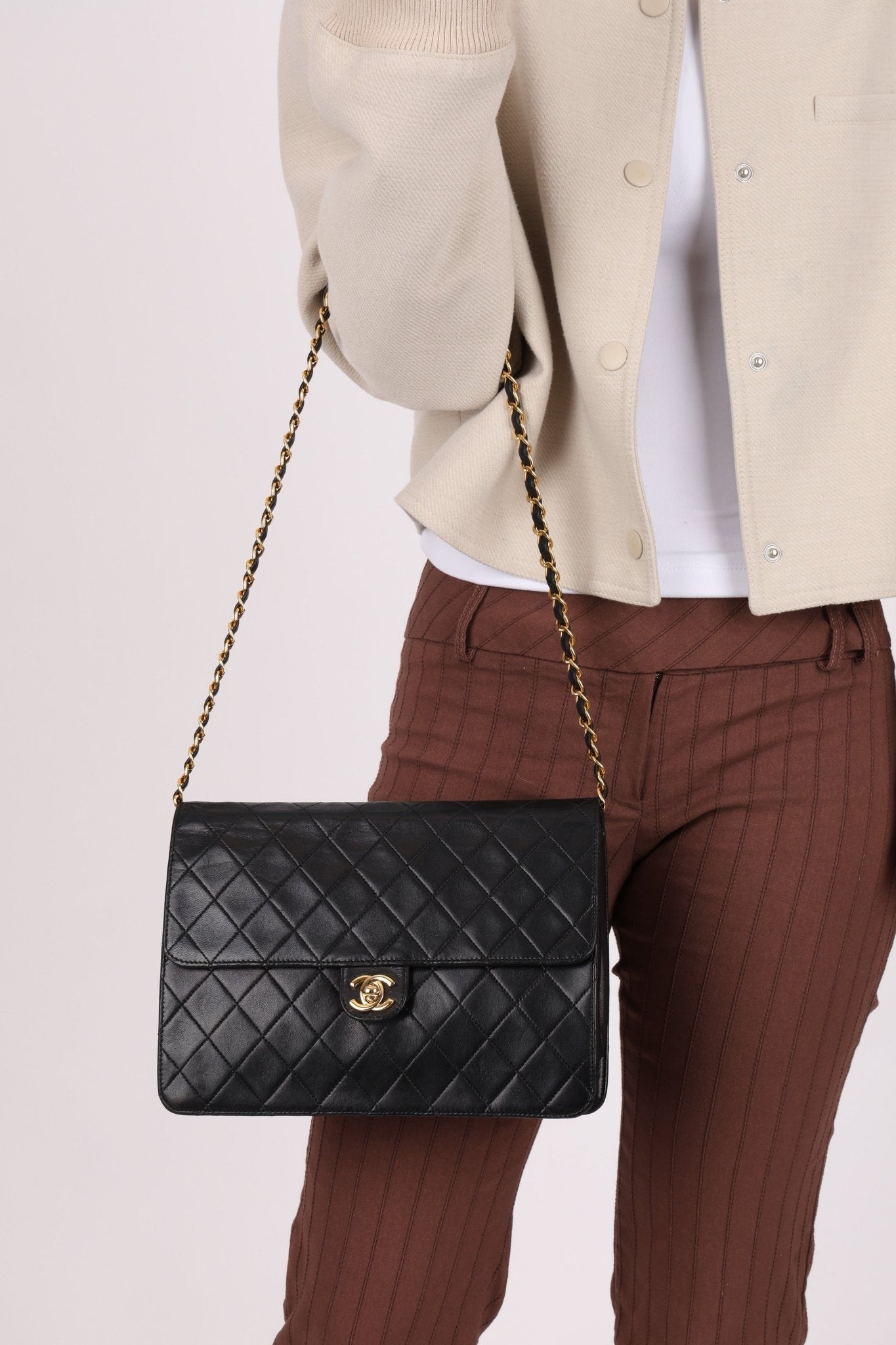 Chanel 2004 Lambskin Turnlock Half Flap 24K GP - FashioNica