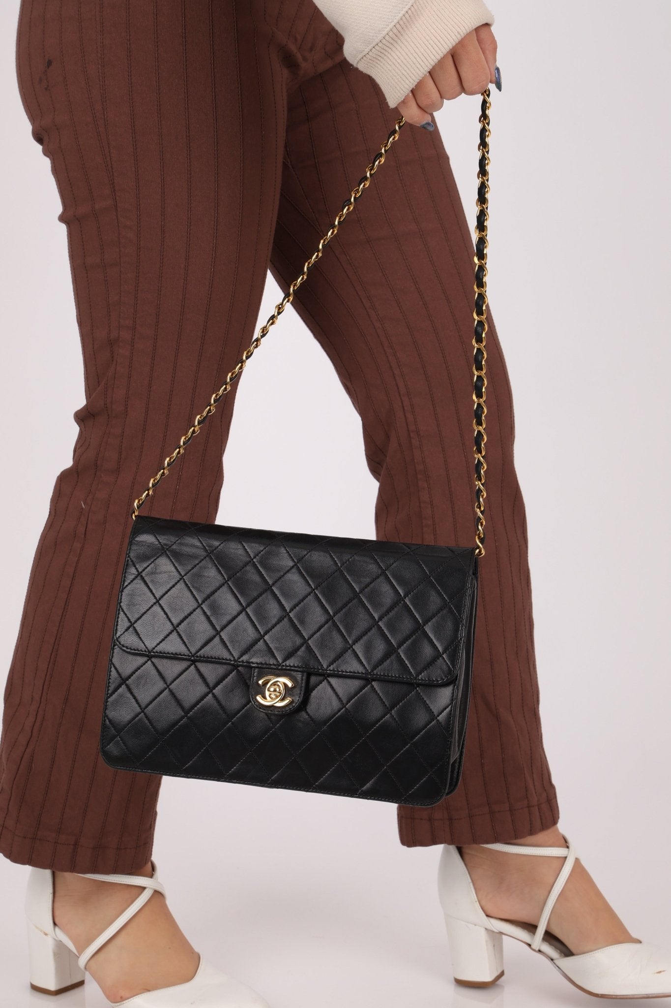 Chanel 2004 Lambskin Turnlock Half Flap 24K GP - FashioNica