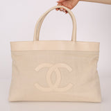 Chanel 2004 Linen Timeless Tote - FashioNica