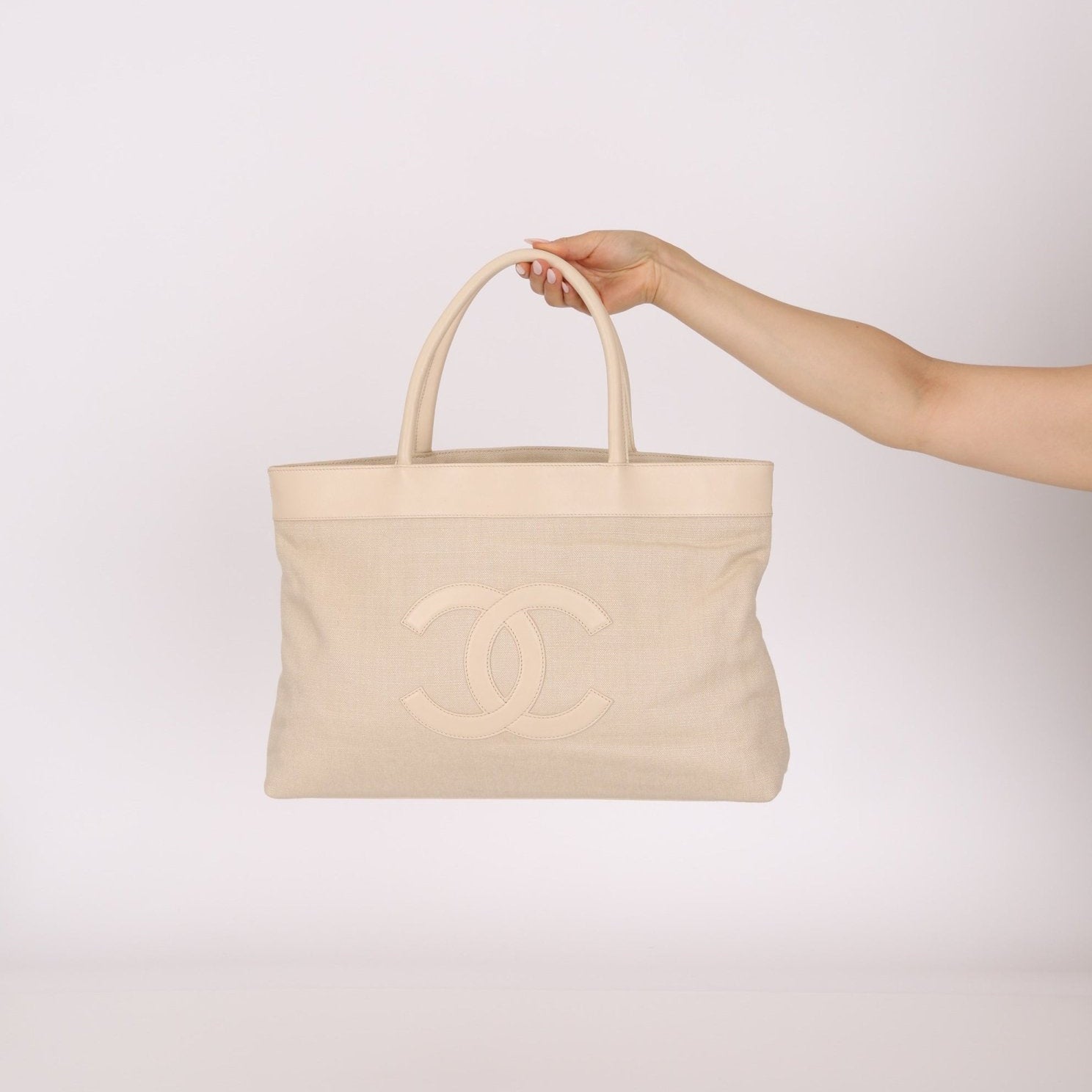 Chanel 2004 Linen Timeless Tote - FashioNica