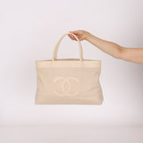 Chanel 2004 Linen Timeless Tote - FashioNica