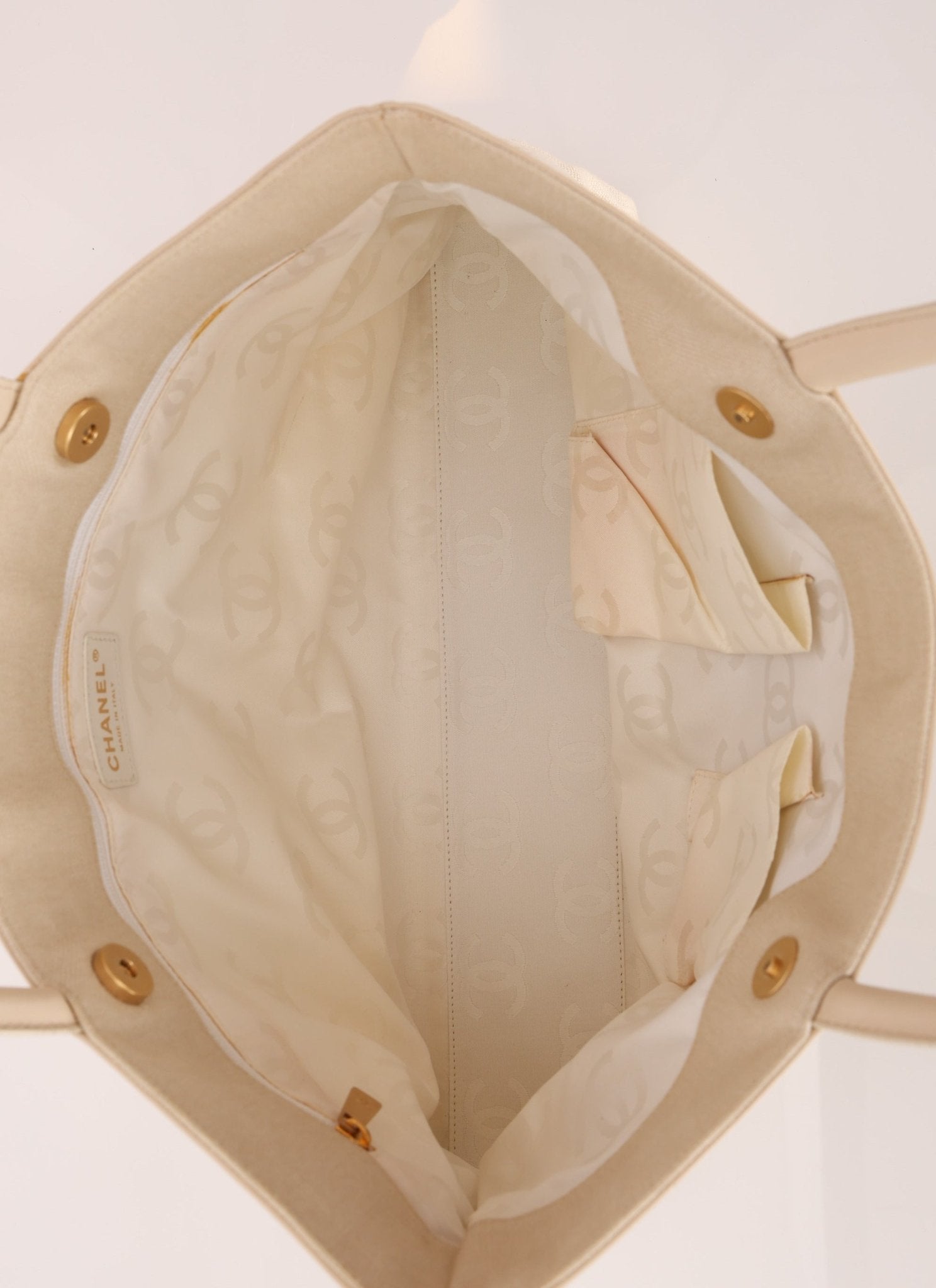 Chanel 2004 Linen Timeless Tote - FashioNica