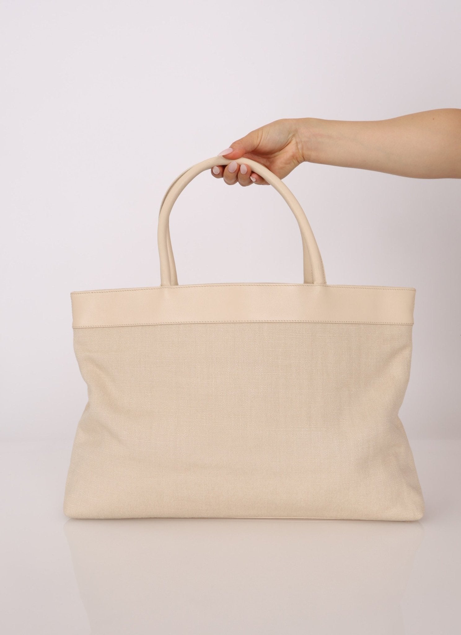 Chanel 2004 Linen Timeless Tote - FashioNica