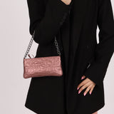 Chanel 2004 Metallic Rose - Gold Camellia Chain Pochette - FashioNica