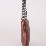 Chanel 2004 Metallic Rose - Gold Camellia Chain Pochette - FashioNica