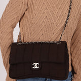 Chanel 2004 Nylon Chocolate Bar Easy Flap Bag - FashioNica