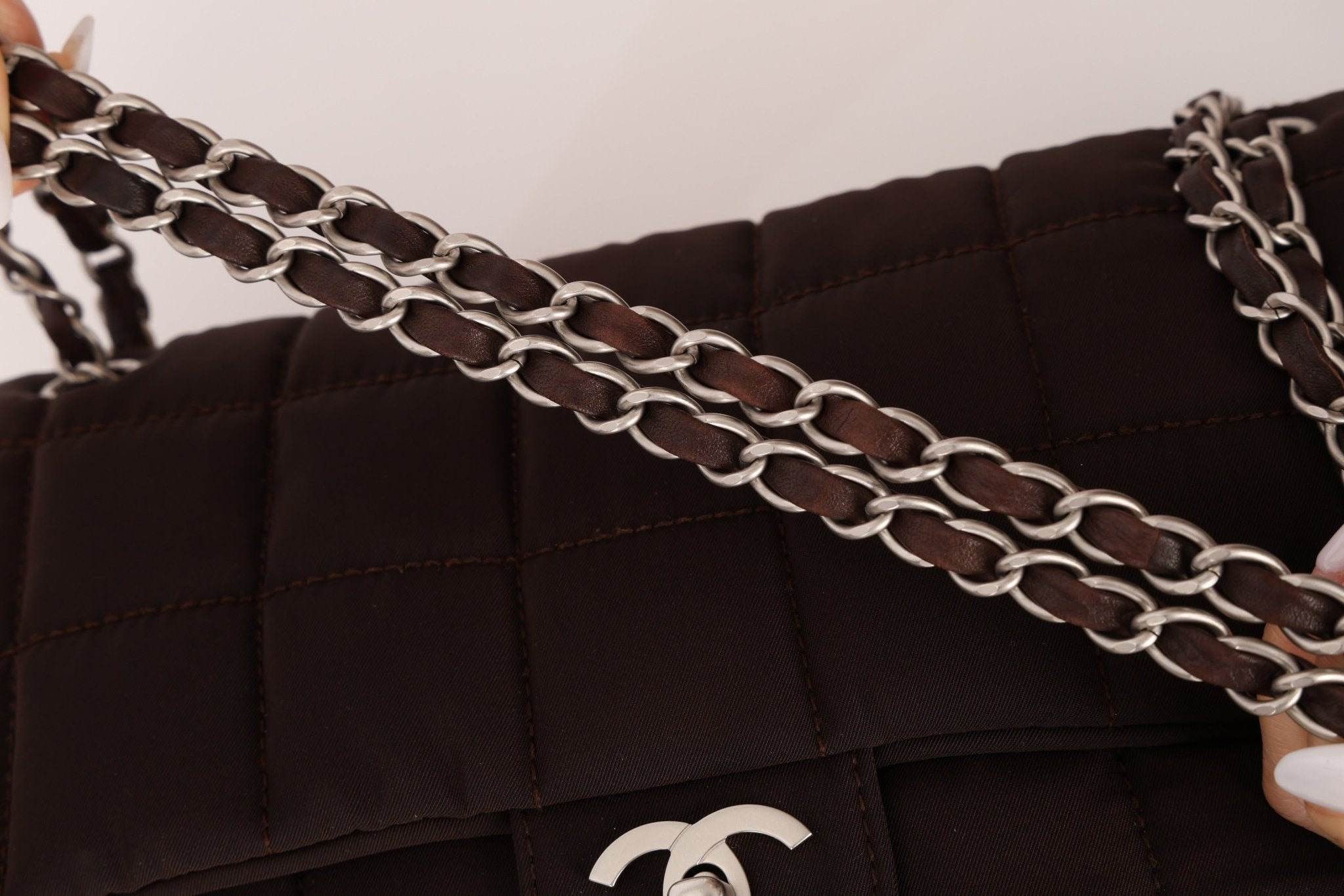 Chanel 2004 Nylon Chocolate Bar Easy Flap Bag - FashioNica