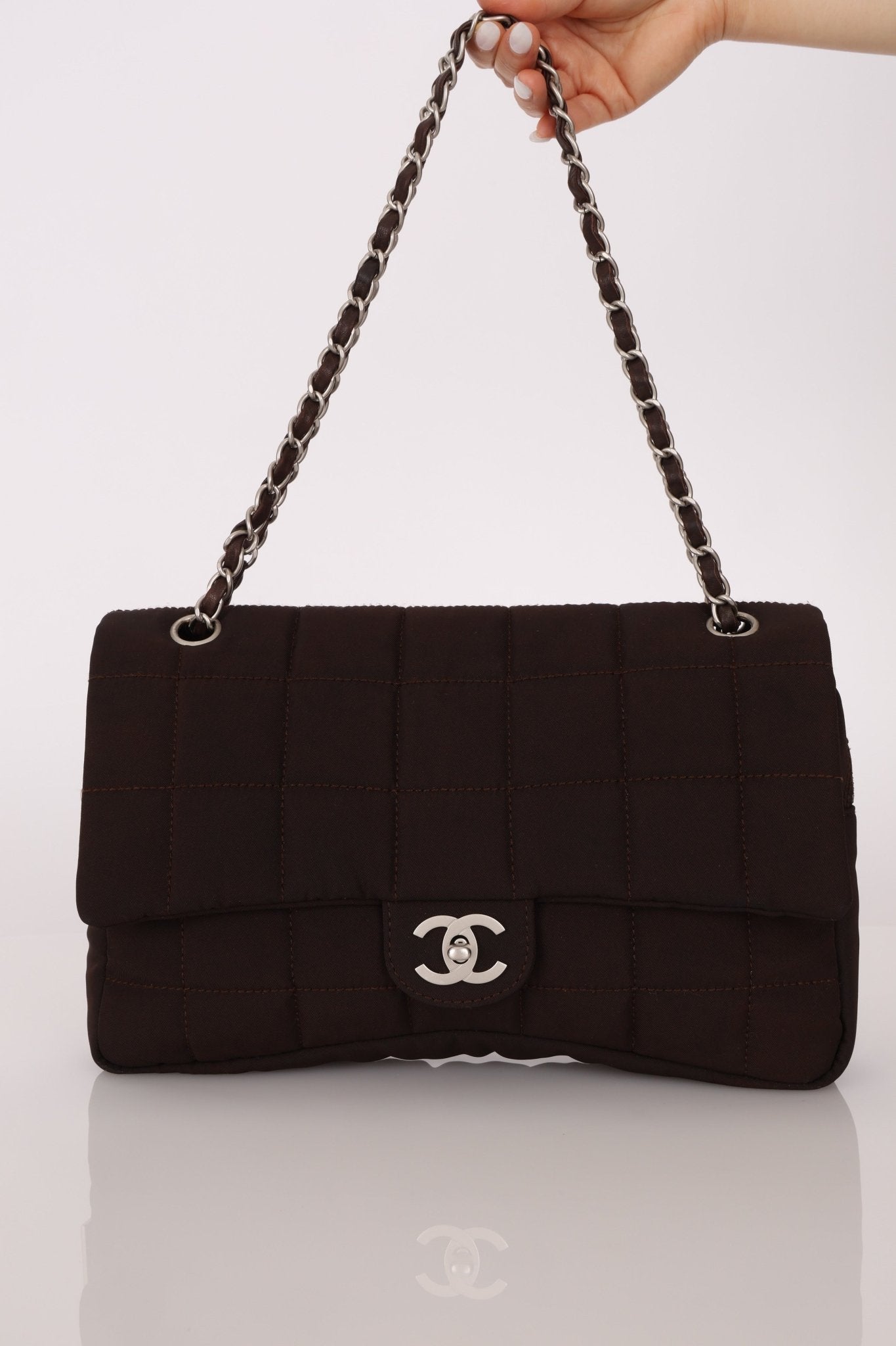 Chanel 2004 Nylon Chocolate Bar Easy Flap Bag - FashioNica