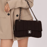 Chanel 2004 Nylon Chocolate Bar Easy Flap Bag - FashioNica