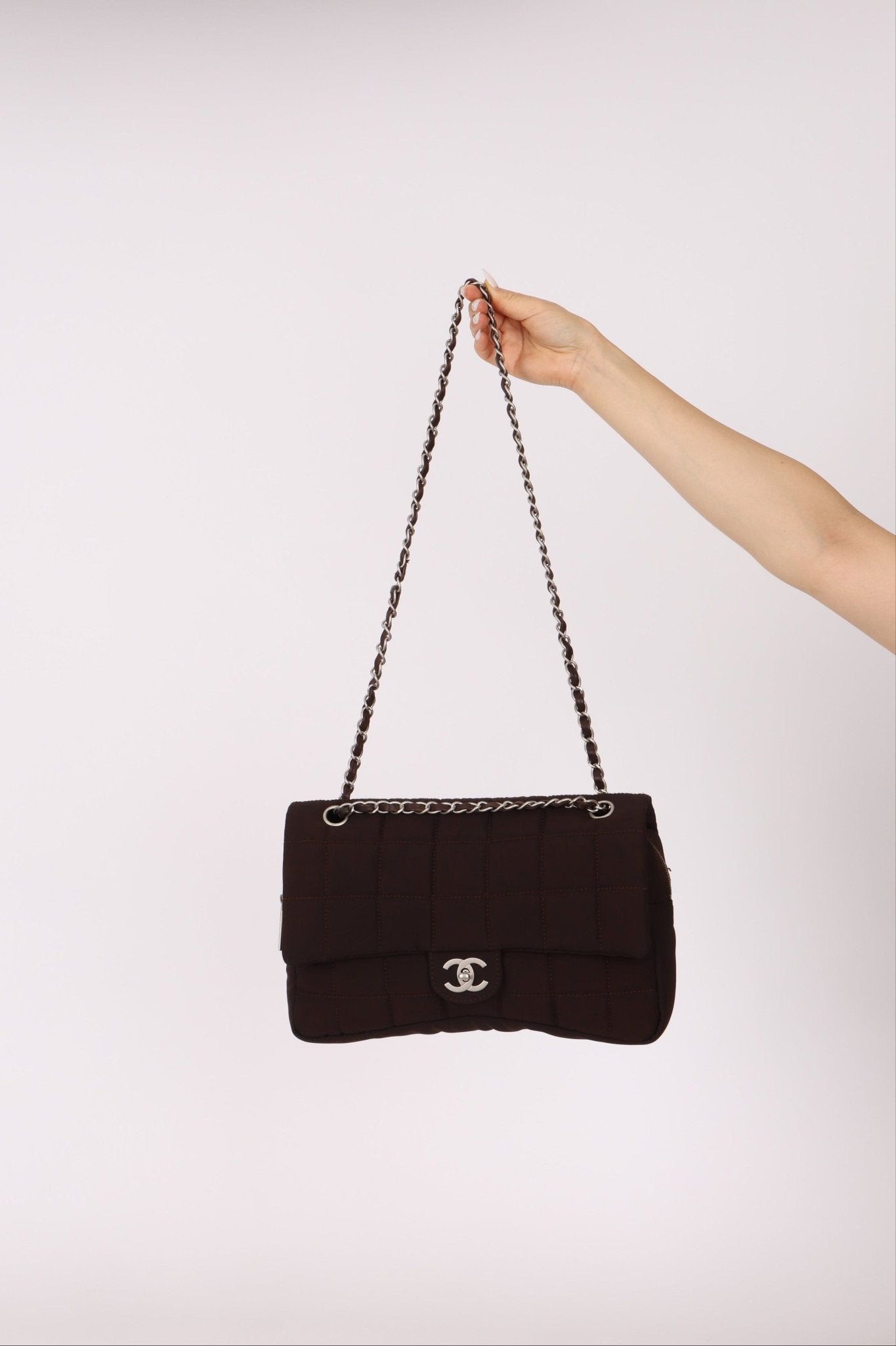 Chanel 2004 Nylon Chocolate Bar Easy Flap Bag - FashioNica