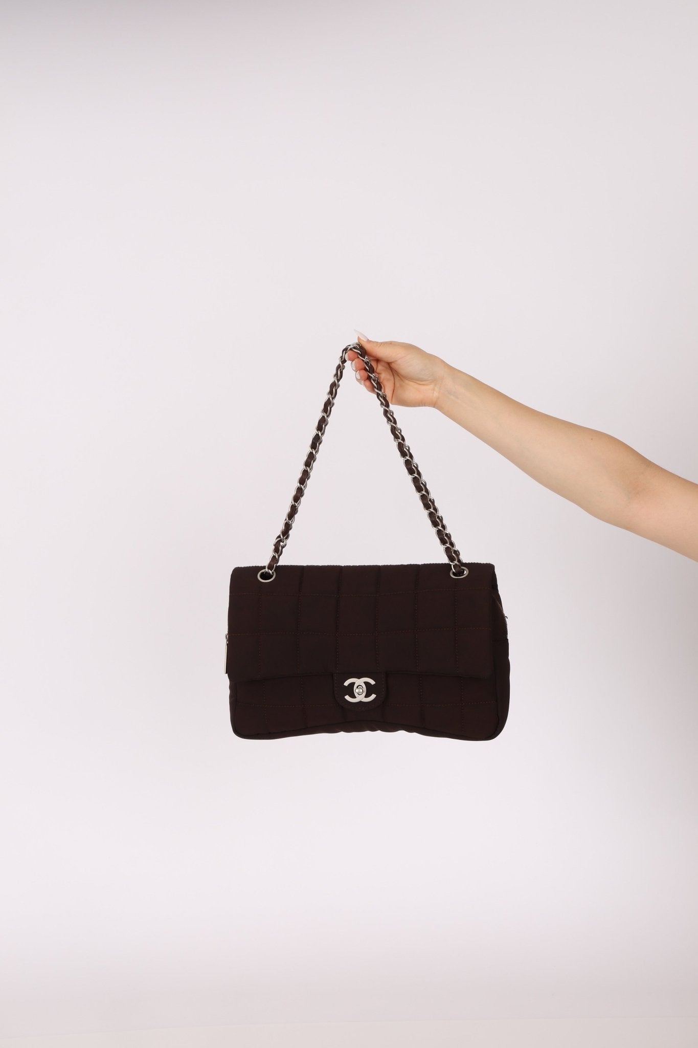 Chanel 2004 Nylon Chocolate Bar Easy Flap Bag - FashioNica