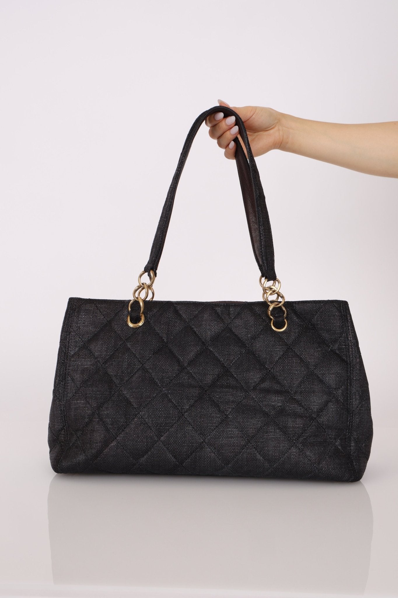 Chanel 2004 Quilted Raffia CC Tote - FashioNica