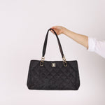 Chanel 2004 Quilted Raffia CC Tote - FashioNica