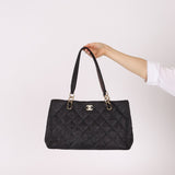 Chanel 2004 Quilted Raffia CC Tote - FashioNica
