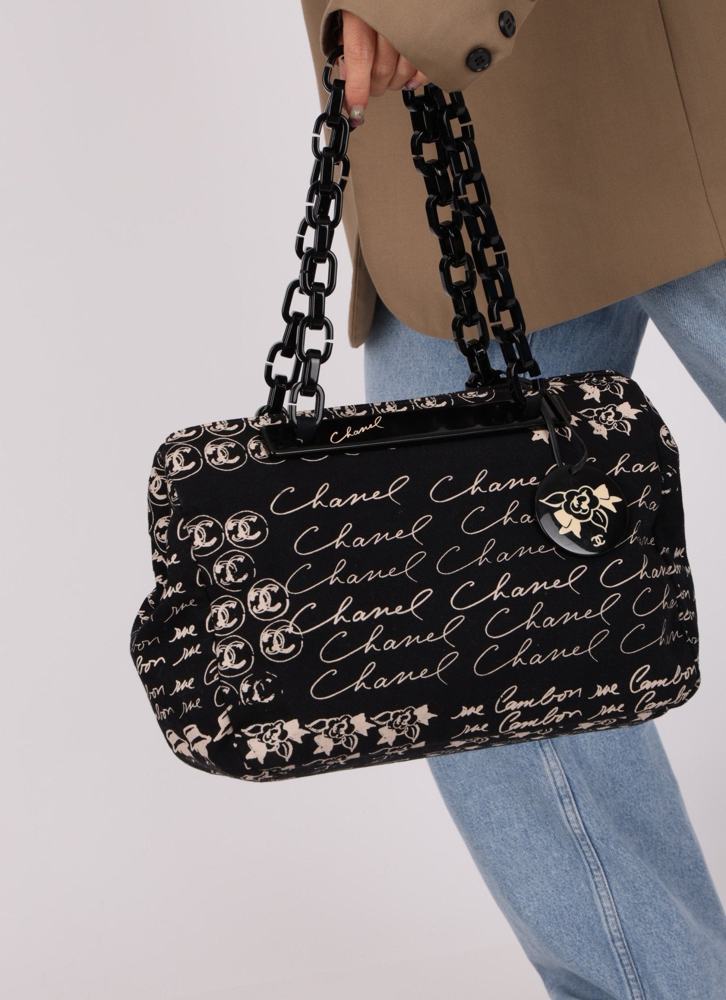 Chanel 2005 Canvas Camellia Tote - FashioNica