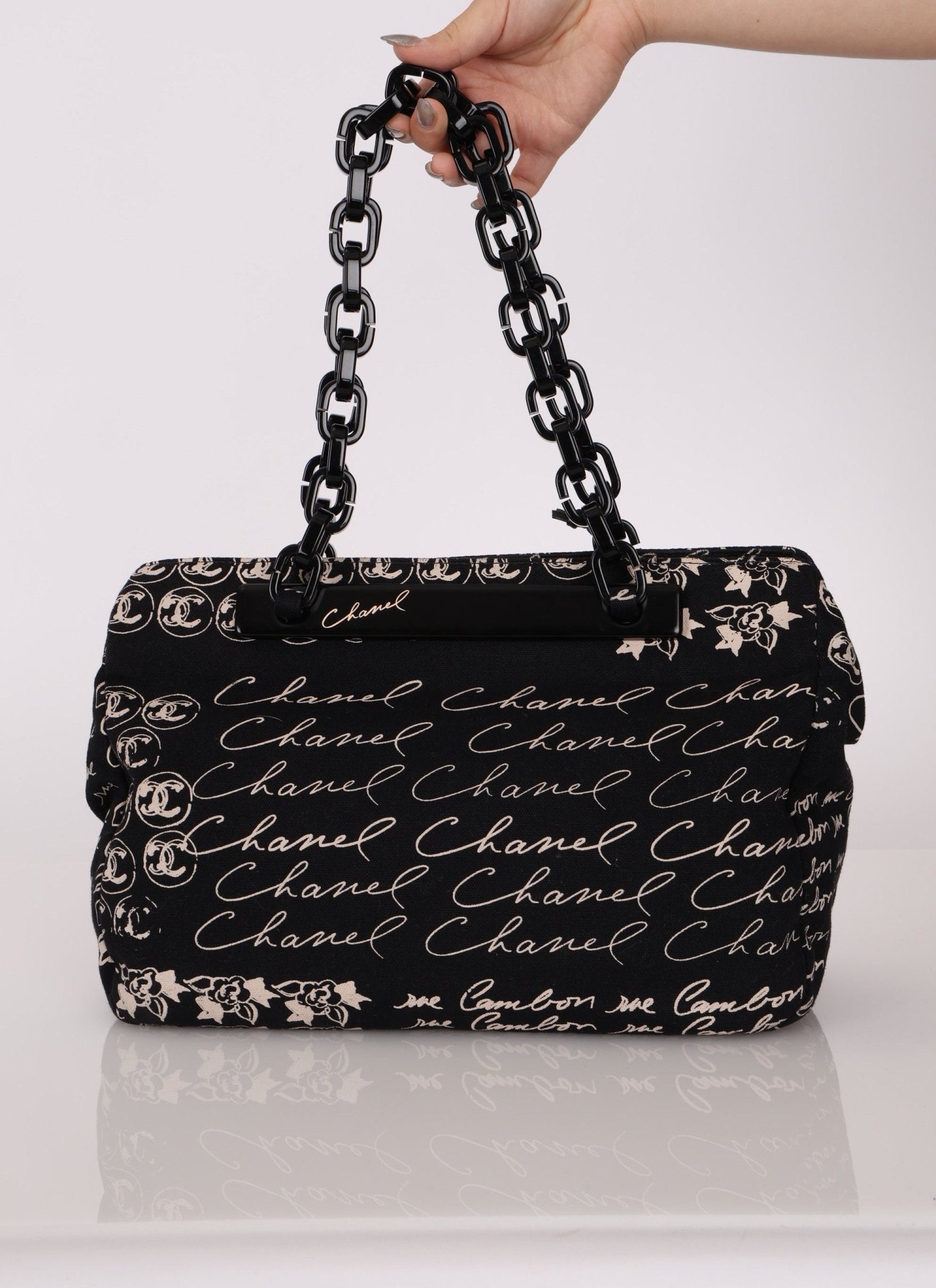 Chanel 2005 Canvas Camellia Tote - FashioNica