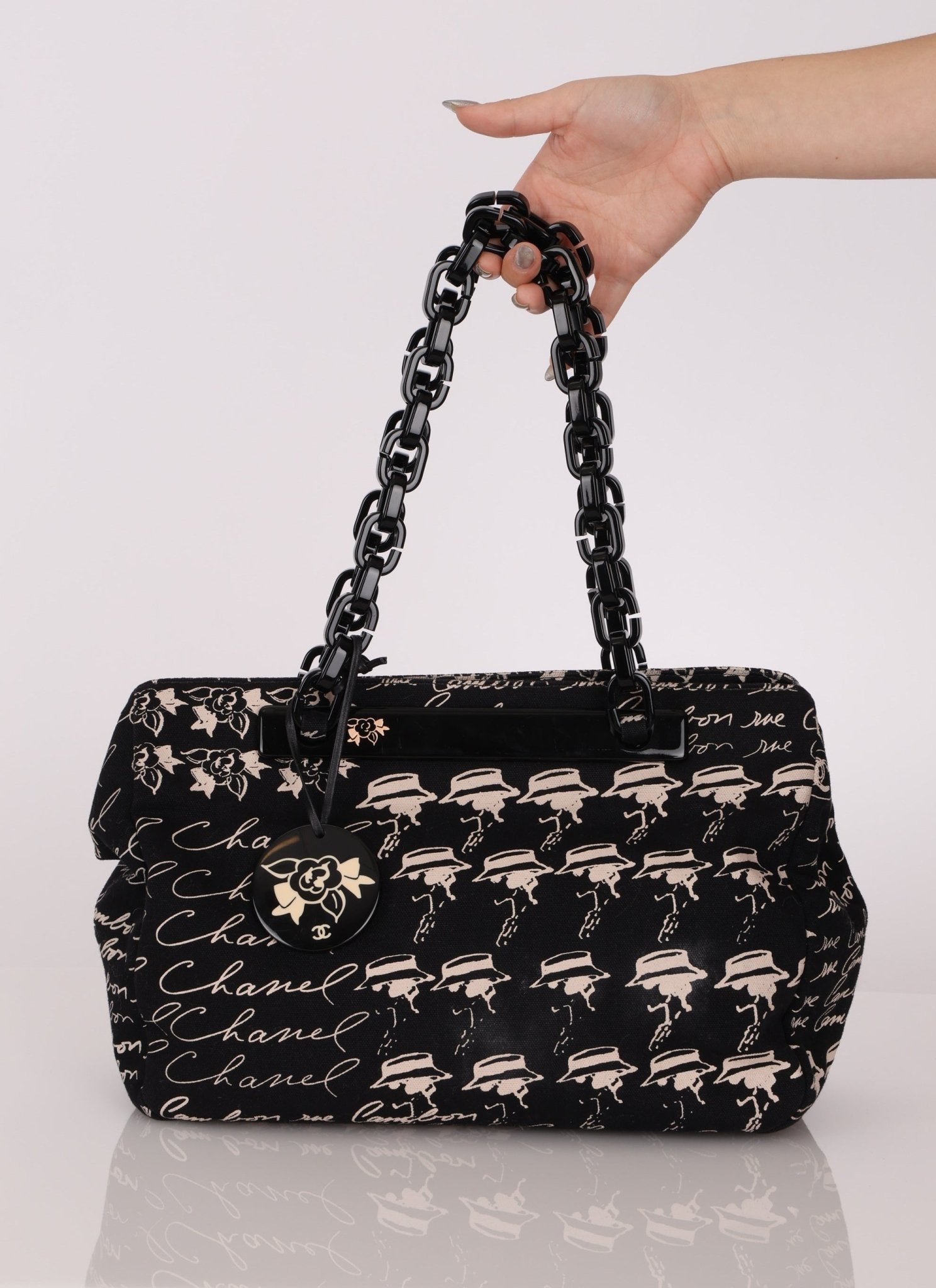 Chanel 2005 Canvas Camellia Tote - FashioNica