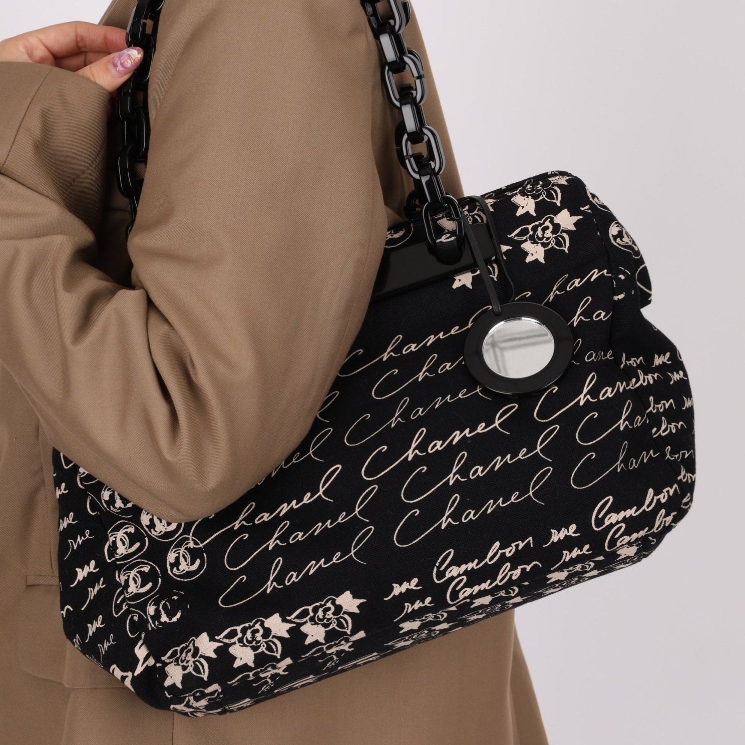 Chanel 2005 Canvas Camellia Tote - FashioNica