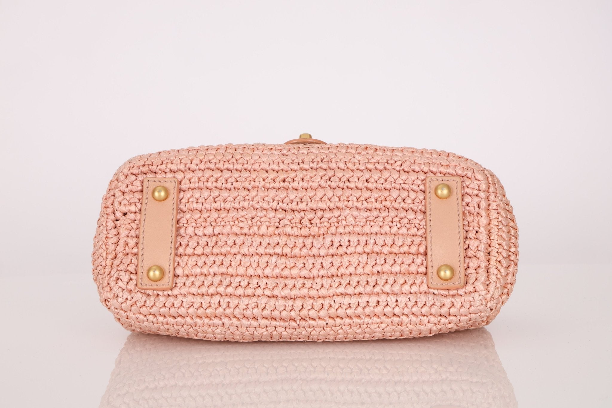 Chanel 2005 Lambskin & Raffia Turnlock Chain Shoulder Bag - FashioNica