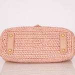 Chanel 2005 Lambskin & Raffia Turnlock Chain Shoulder Bag - FashioNica