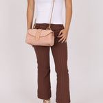 Chanel 2005 Lambskin & Raffia Turnlock Chain Shoulder Bag - FashioNica