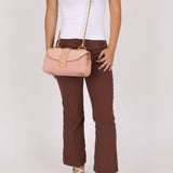 Chanel 2005 Lambskin & Raffia Turnlock Chain Shoulder Bag - FashioNica