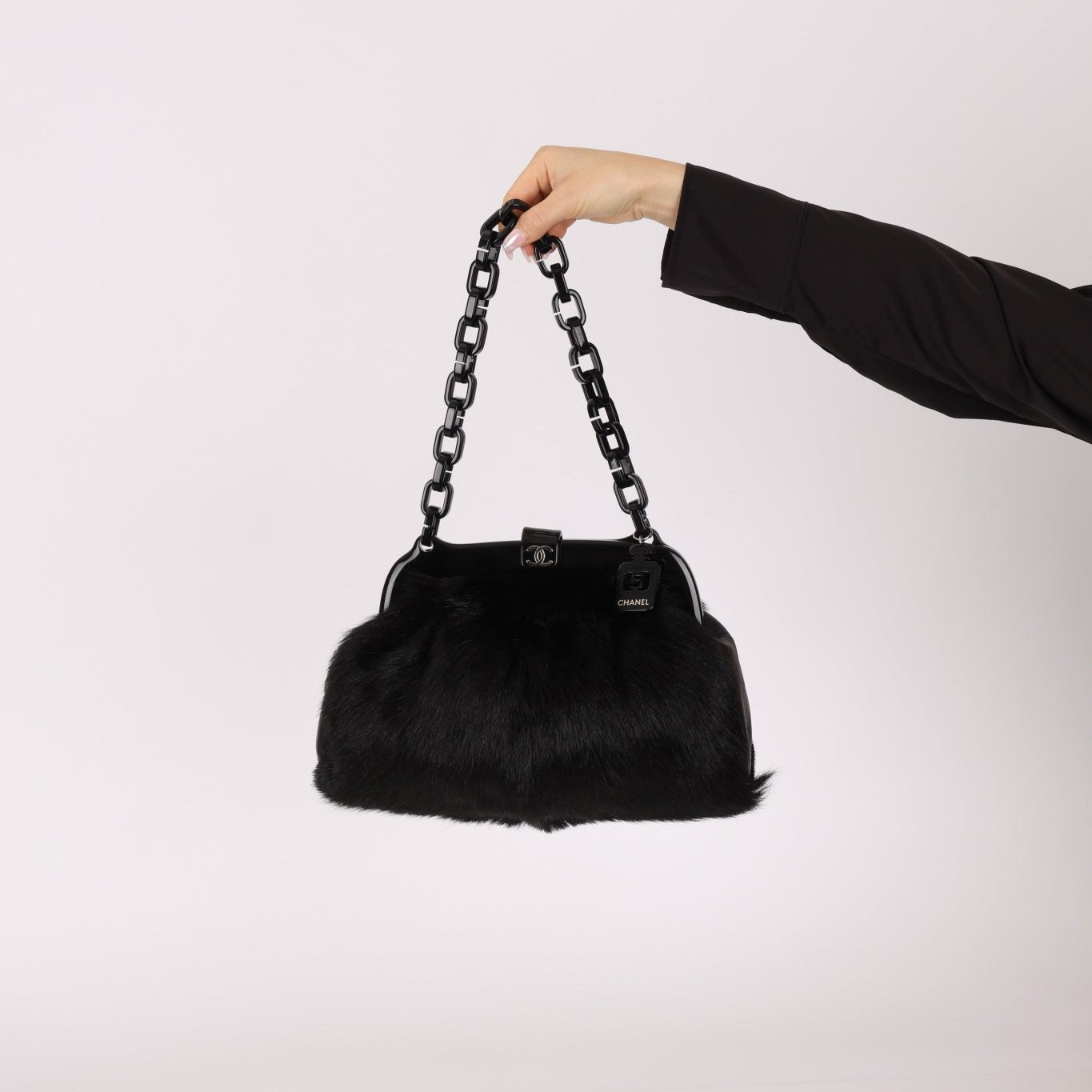 Chanel 2005 No. 5 Mink Fur Medium Frame Bag - FashioNica