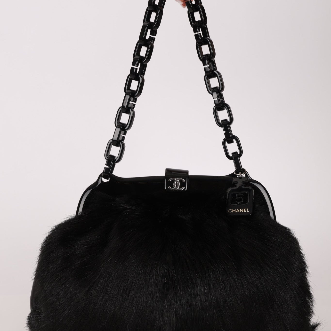 Chanel 2005 No. 5 Mink Fur Medium Frame Bag - FashioNica