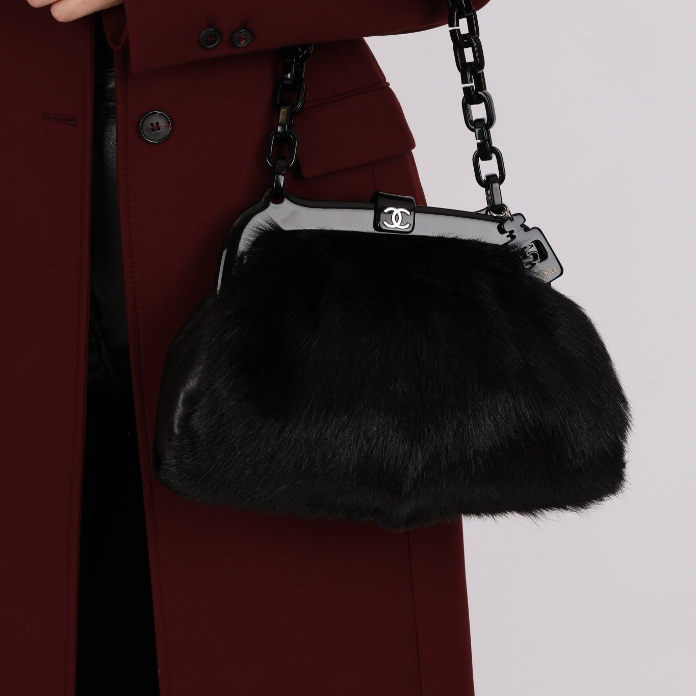 Chanel 2005 No. 5 Mink Fur Medium Frame Bag - FashioNica