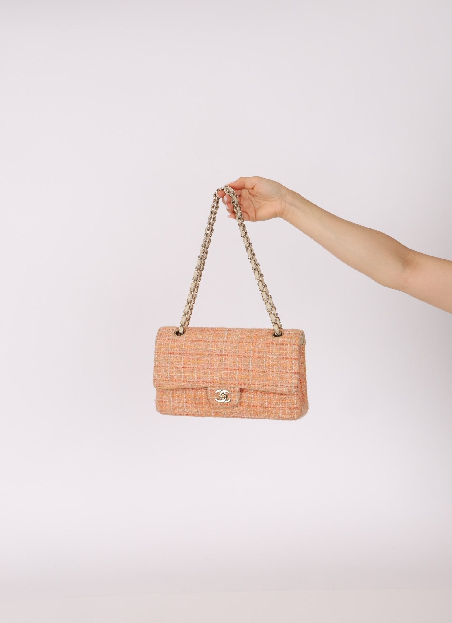 Chanel 2005 Tweed Creamsicle Classic Medium Double Flap - FashioNica