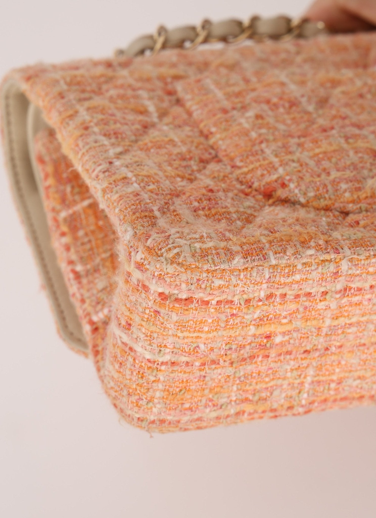 Chanel 2005 Tweed Creamsicle Classic Medium Double Flap - FashioNica