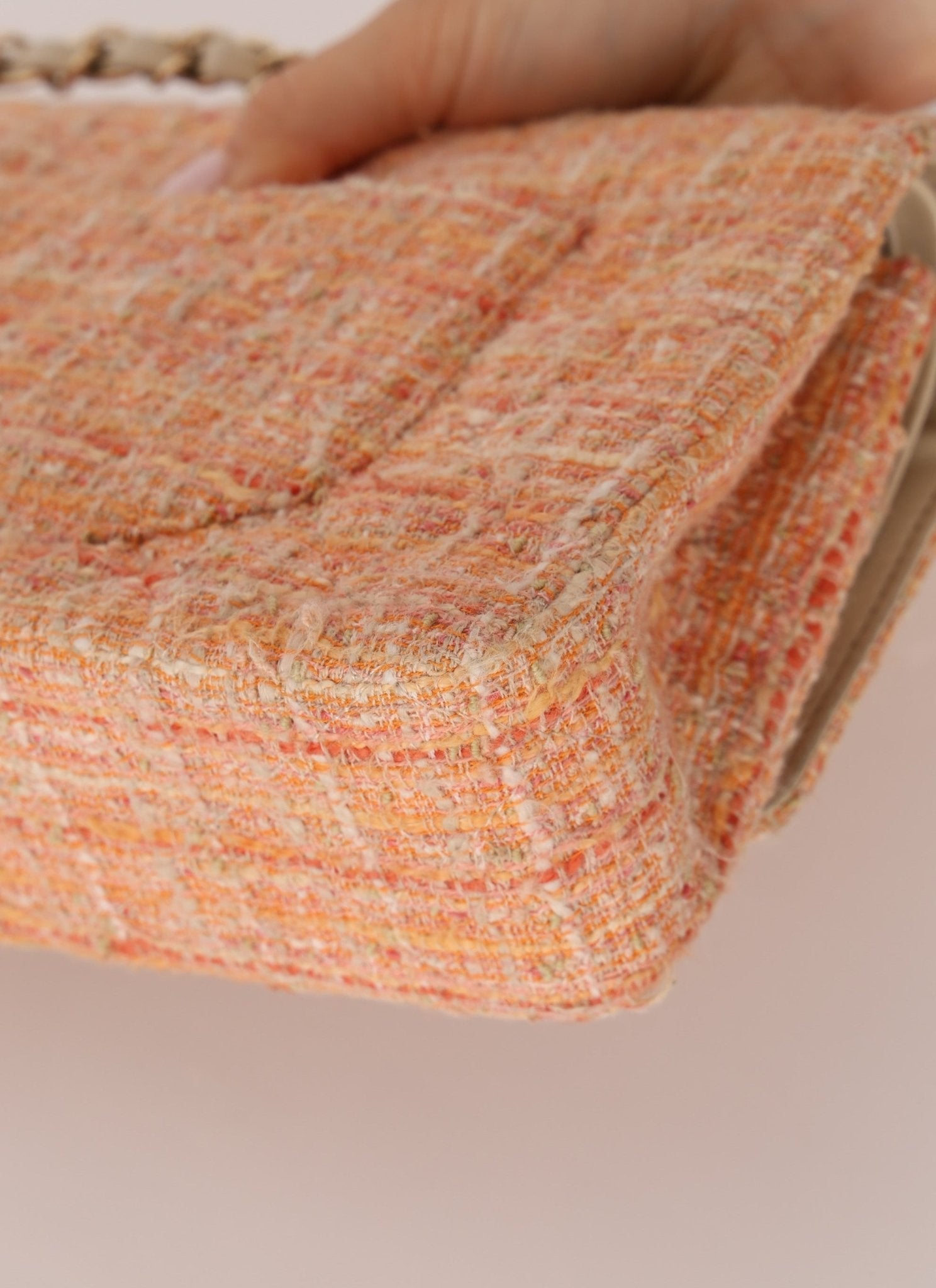 Chanel 2005 Tweed Creamsicle Classic Medium Double Flap - FashioNica