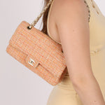 Chanel 2005 Tweed Creamsicle Classic Medium Double Flap - FashioNica