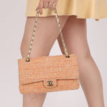 Chanel 2005 Tweed Creamsicle Classic Medium Double Flap - FashioNica