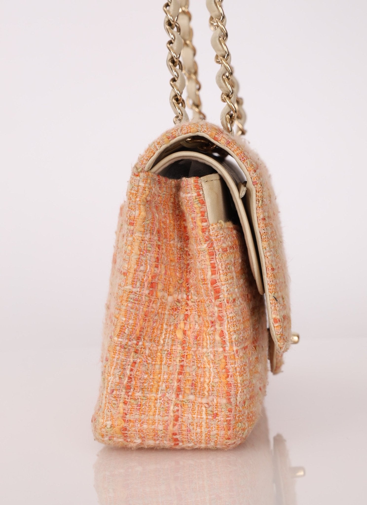 Chanel 2005 Tweed Creamsicle Classic Medium Double Flap - FashioNica