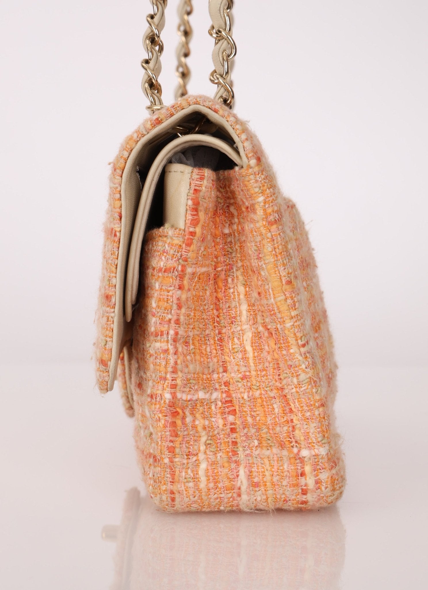 Chanel 2005 Tweed Creamsicle Classic Medium Double Flap - FashioNica