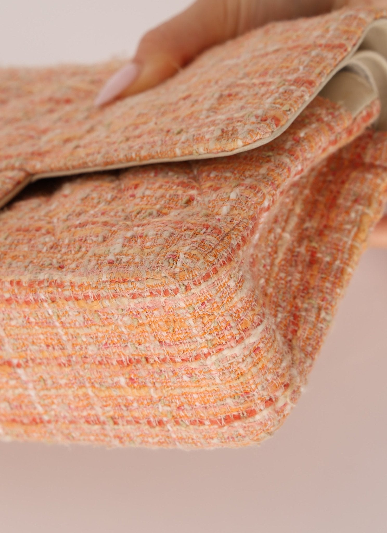 Chanel 2005 Tweed Creamsicle Classic Medium Double Flap - FashioNica