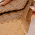 Chanel 2006 Caramel Caviar Medium Classic Double Flap 24K GP - FashioNica