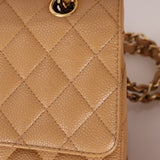 Chanel 2006 Caramel Caviar Medium Classic Double Flap 24K GP - FashioNica