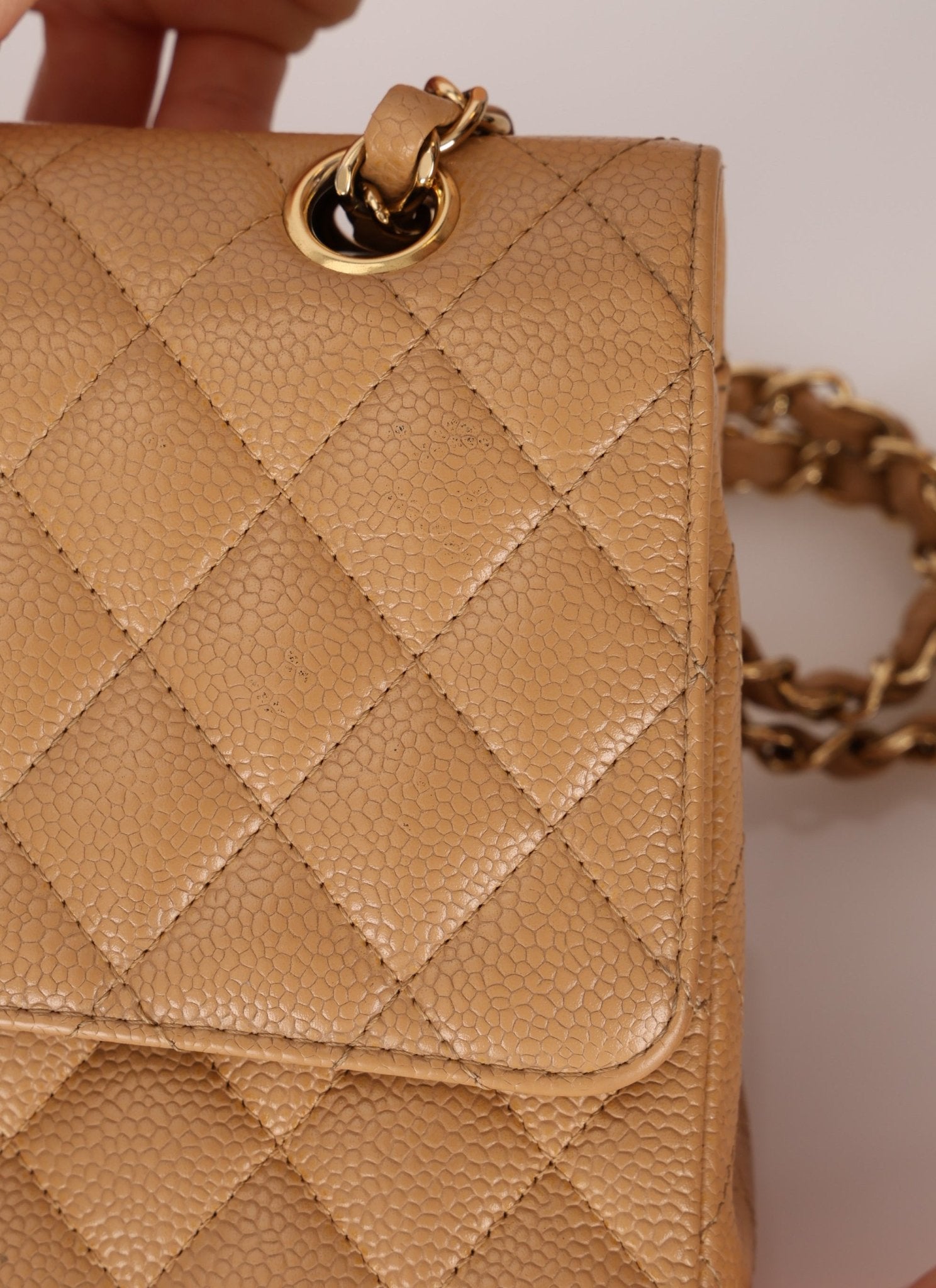 Chanel 2006 Caramel Caviar Medium Classic Double Flap 24K GP - FashioNica