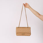 Chanel 2006 Caramel Caviar Medium Classic Double Flap 24K GP - FashioNica