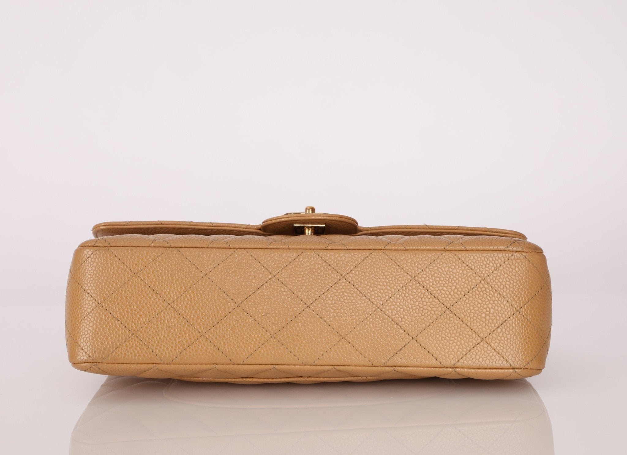 Chanel 2006 Caramel Caviar Medium Classic Double Flap 24K GP - FashioNica
