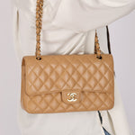 Chanel 2006 Caramel Caviar Medium Classic Double Flap 24K GP - FashioNica