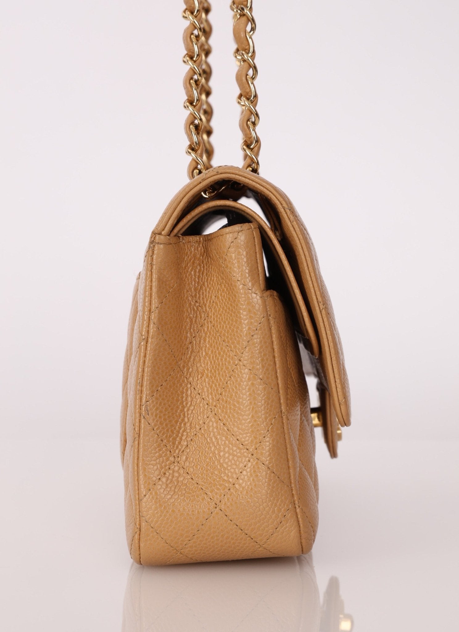 Chanel 2006 Caramel Caviar Medium Classic Double Flap 24K GP - FashioNica