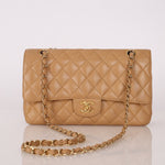 Chanel 2006 Caramel Caviar Medium Classic Double Flap 24K GP - FashioNica