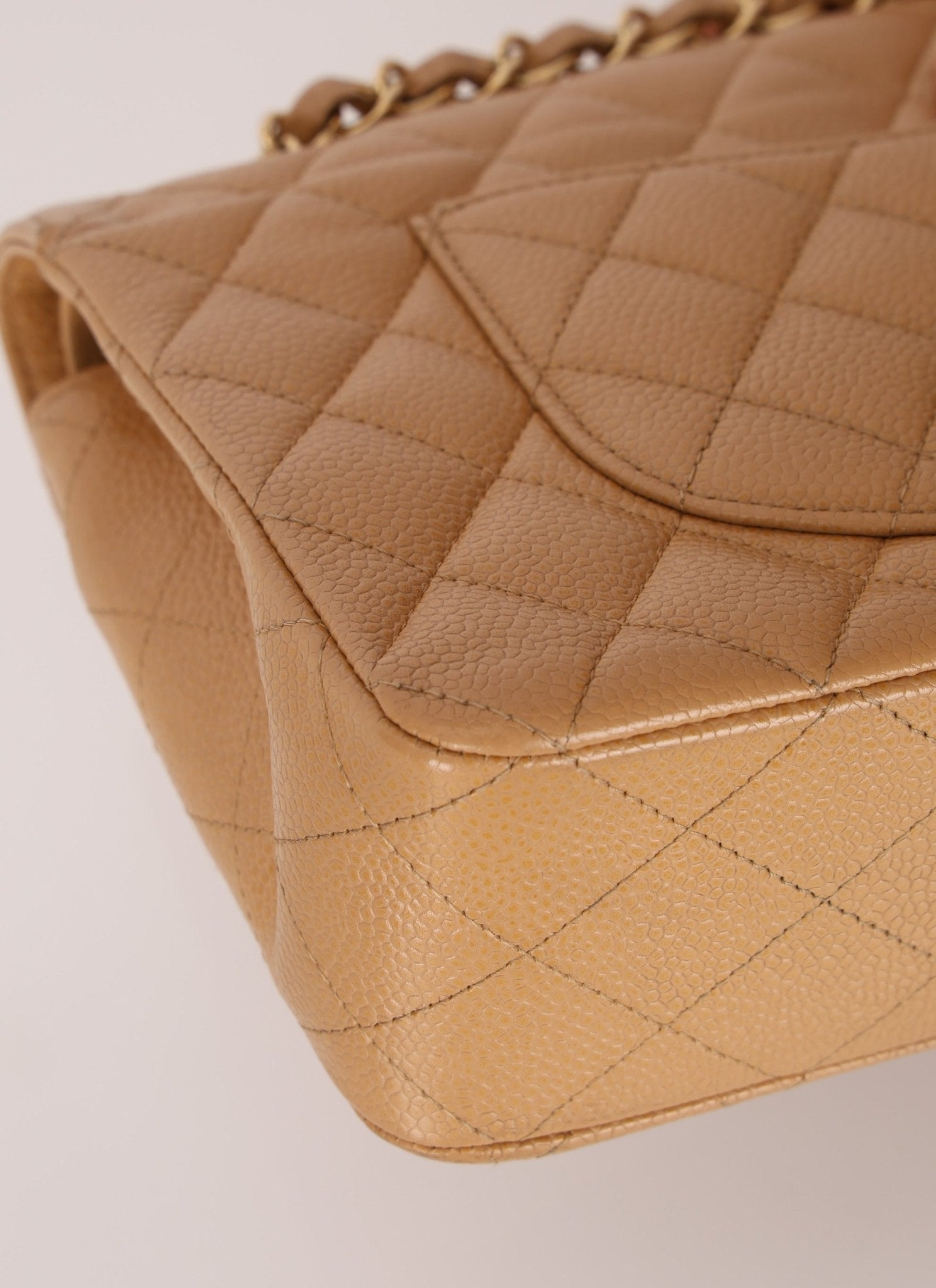 Chanel 2006 Caramel Caviar Medium Classic Double Flap 24K GP - FashioNica